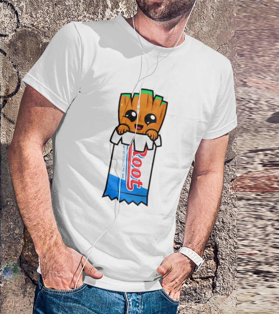 Baby Groot Guardians Of The Galaxy Root Candy Cartoon T-Shirt