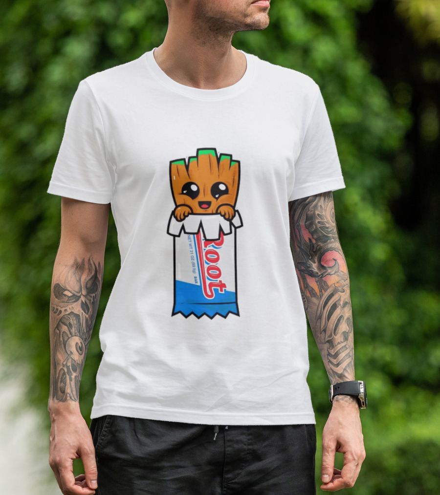 Baby Groot Guardians Of The Galaxy Root Candy Cartoon T-Shirt