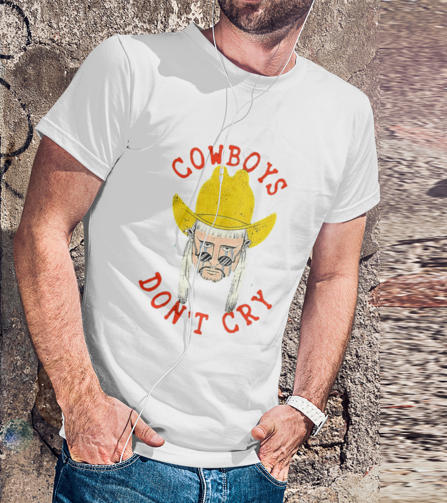 Cowboys Don't Cry Yellow Hat Sad Face T-Shirt