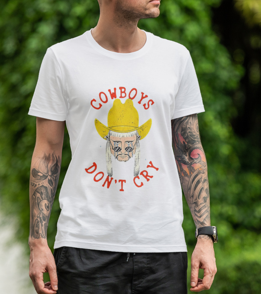 Cowboys Don't Cry Yellow Hat Sad Face T-Shirt