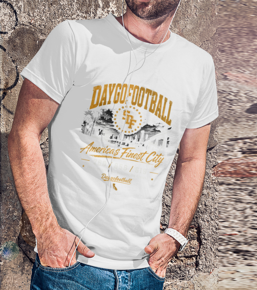 Daygo Football San Diego America's Finest City 760 858 619 California SDP Stadium T-Shirt