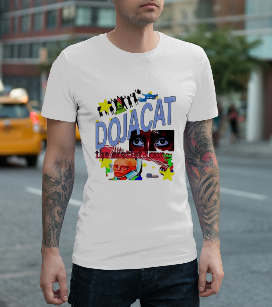 Doja Cat The Scarlet Tour Pop Art Stars And Eyes T-Shirt