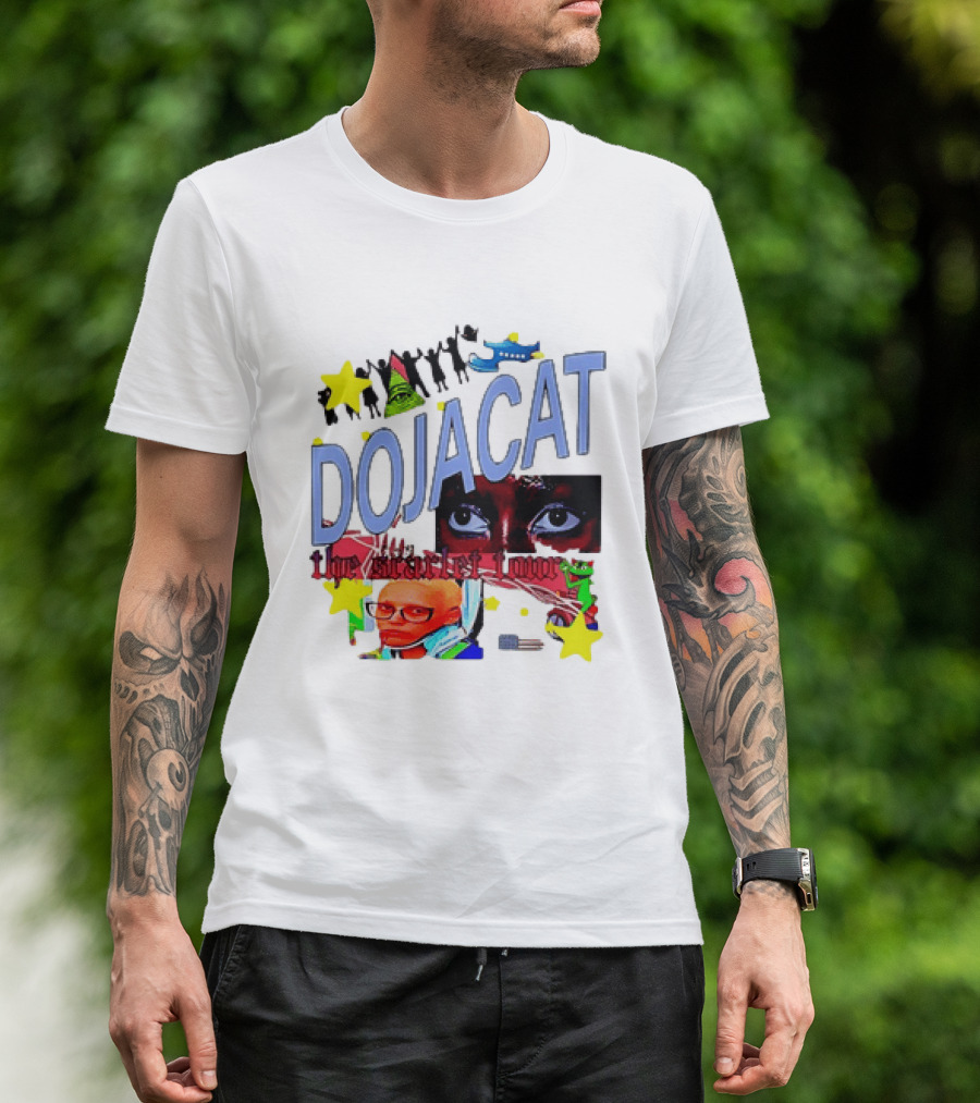 Doja Cat The Scarlet Tour Pop Art Stars And Eyes T-Shirt