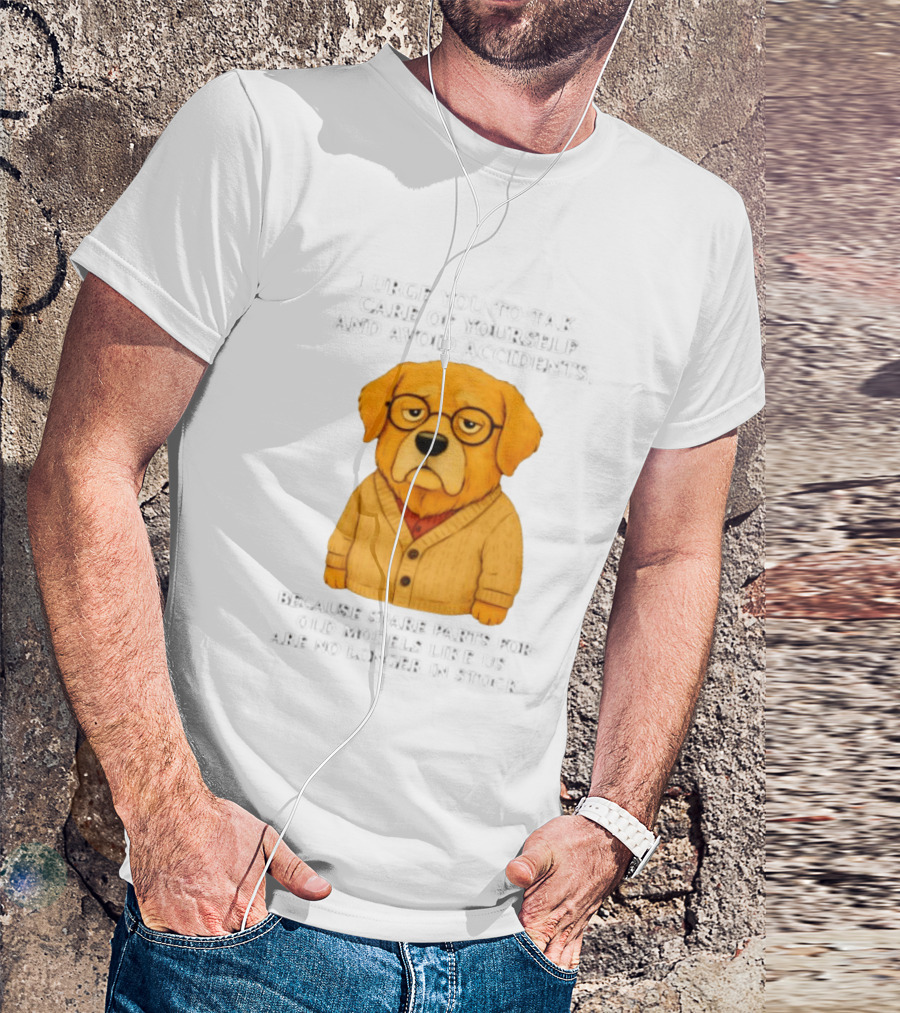 Elderly Golden Retriever Warns To Avoid Accidents Spare Parts For Old Models Not In Stock T-Shirt