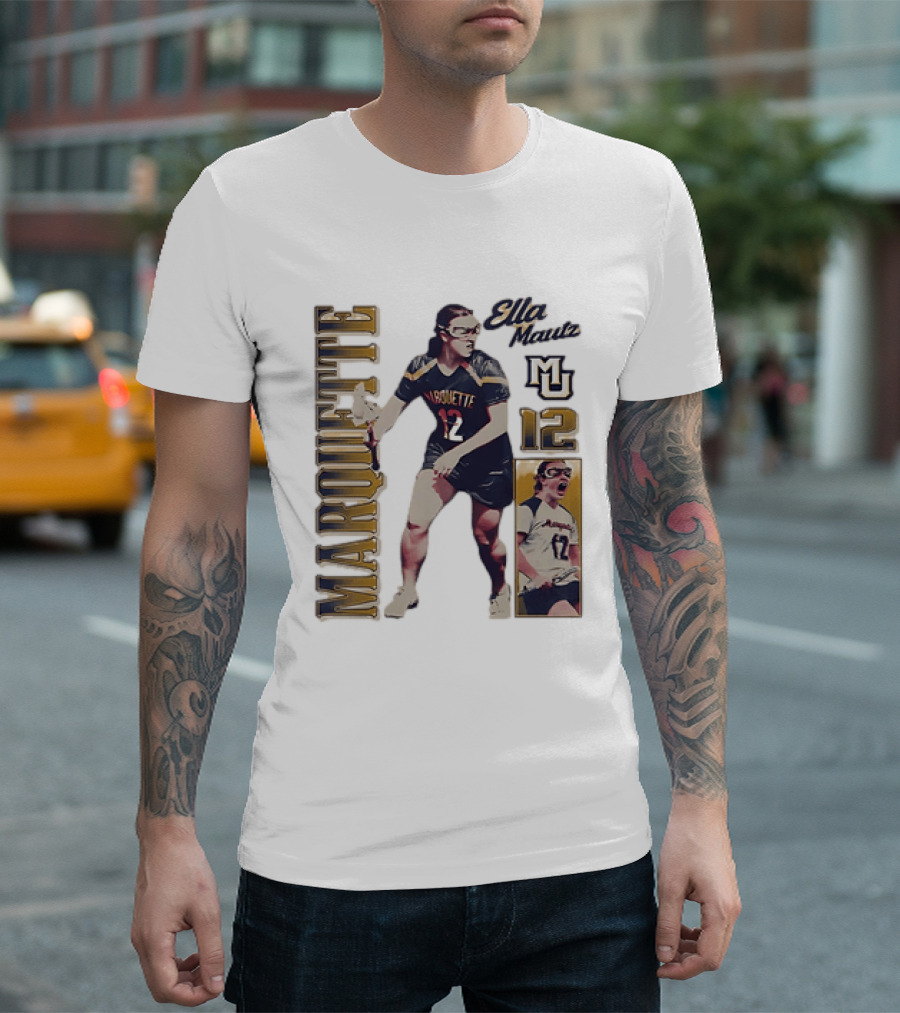Marquette Golden Eagles Ella Mautz 12 MU Lacrosse Player T-Shirt