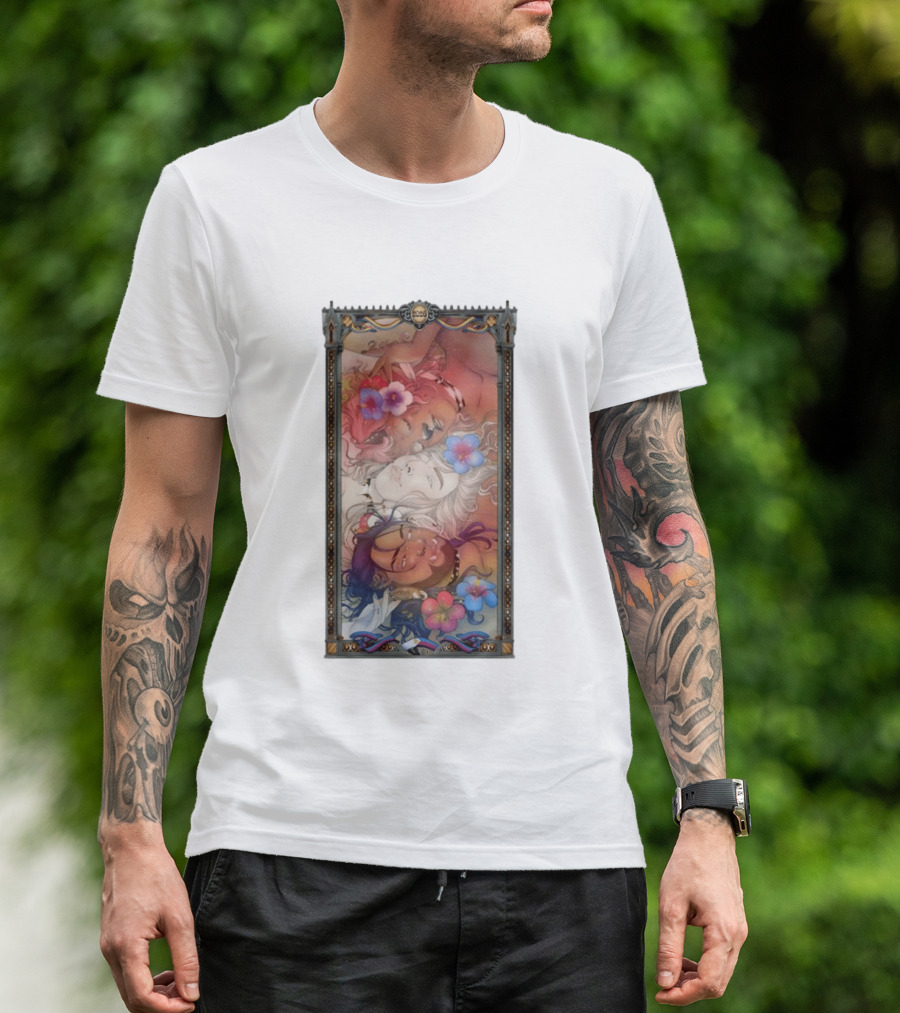 Fantasy Trio 2026 Hibiscus Flowers Tarot Card Pride Month T-Shirt