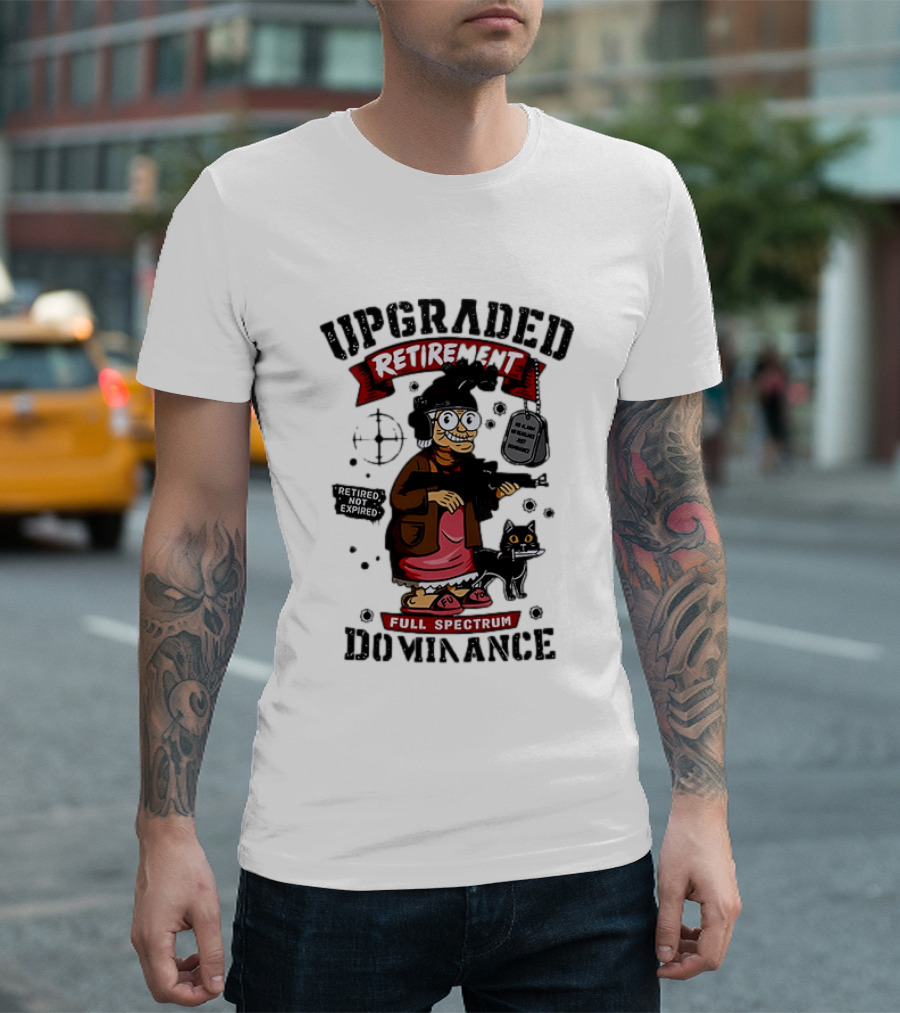 Upgraded Retirement Full Spectrum Dominance Retired Not Expired Black Ops Grandma T-Shirt