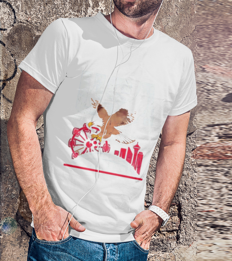 USA 2026 Eagle Space Needle Soccer Seattle Ferris Wheel T-Shirt