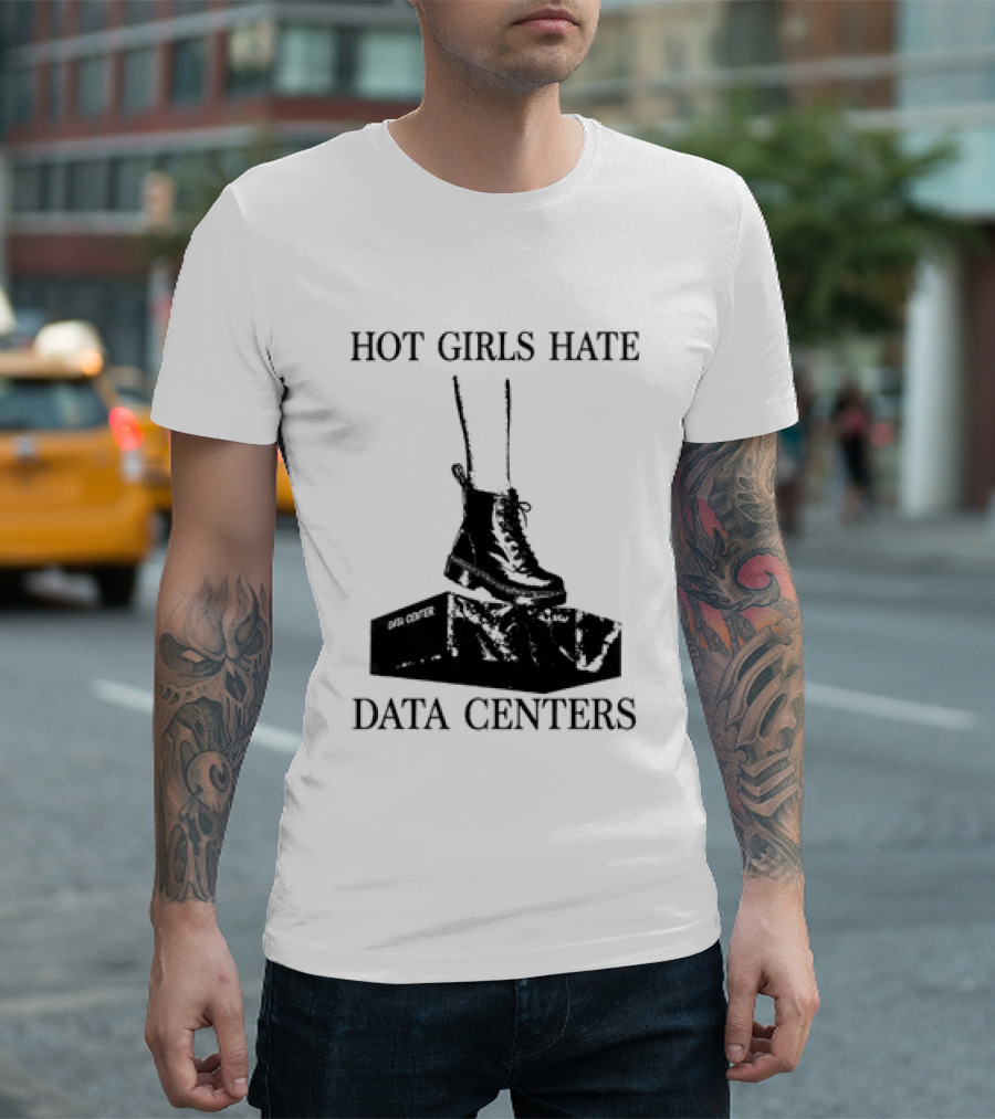 Hot Girls Hate Data Centers With Boots Stomping Computers T-Shirt