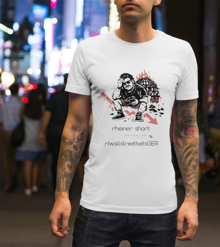 Rheiner Short Kurze Hose RWallstreetBetsGER Downtrend Arrow Stressed T-Shirt