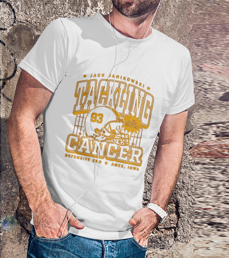 Jack Janikowski Tackling Cancer Defensive End 93 Ames Iowa Schmidt Foundation T-Shirt