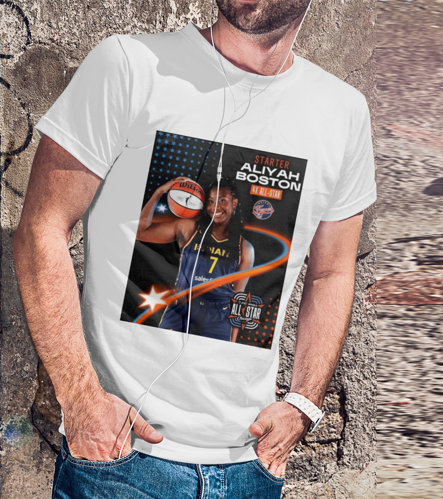 Starter Aliyah Boston 4x All Star Ind State Fever AT&T WNBA All Star 2026 Chicago T-Shirt