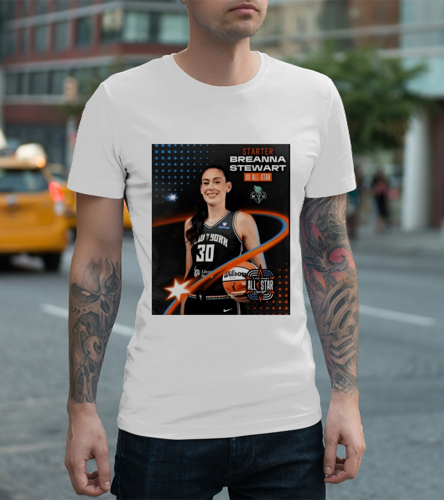 Starter Breanna Stewart 8X All Star New York Liberty AT&T WNBA All Star Chicago T-Shirt