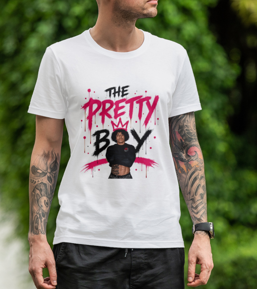 The Pretty Boy Jay King Crop Top With Pink Crown And Dripping Letters T-Shirt