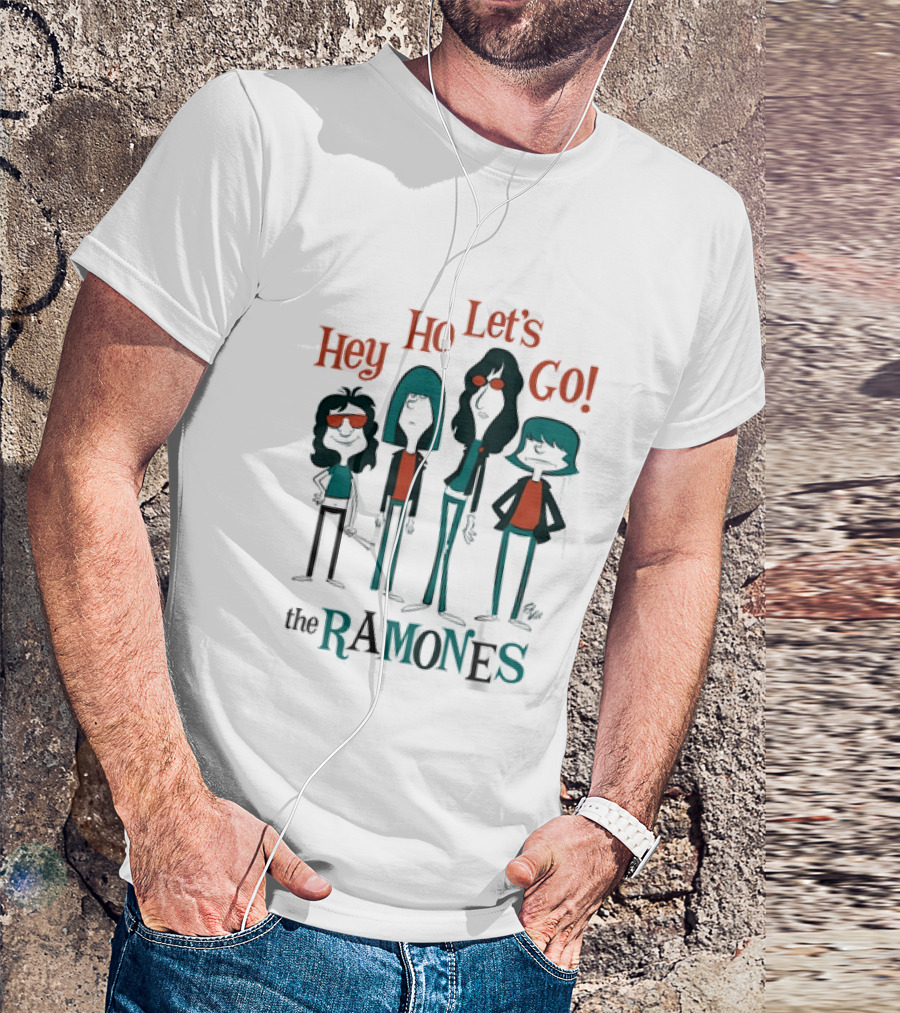 The Ramones Hey Ho Let's Go Cartoon Band Members T-Shirt