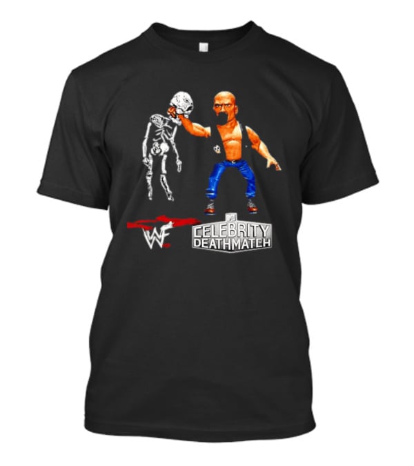 Stone Cold Steve Austin Holding Skeleton WWF MTV Celebrity Deathmatch T-Shirt