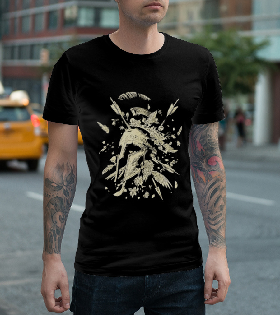 Ancient Greece Helmet With Arrows And Laurel Fragments T-Shirt