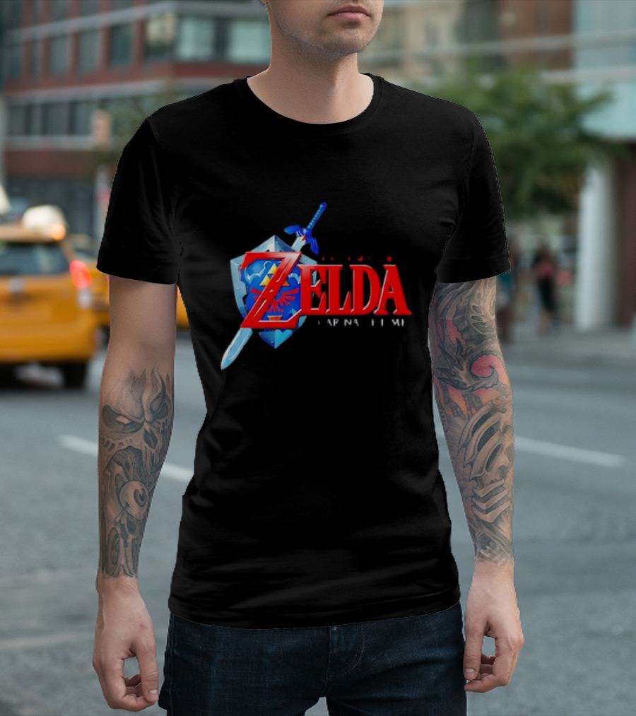 The Legend Of Zelda Ocarina Of Time Shield Sword T-Shirt