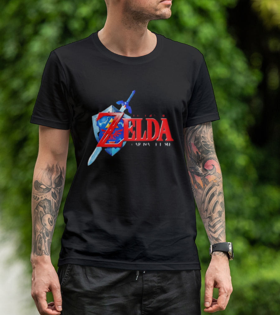 The Legend Of Zelda Ocarina Of Time Shield Sword T-Shirt