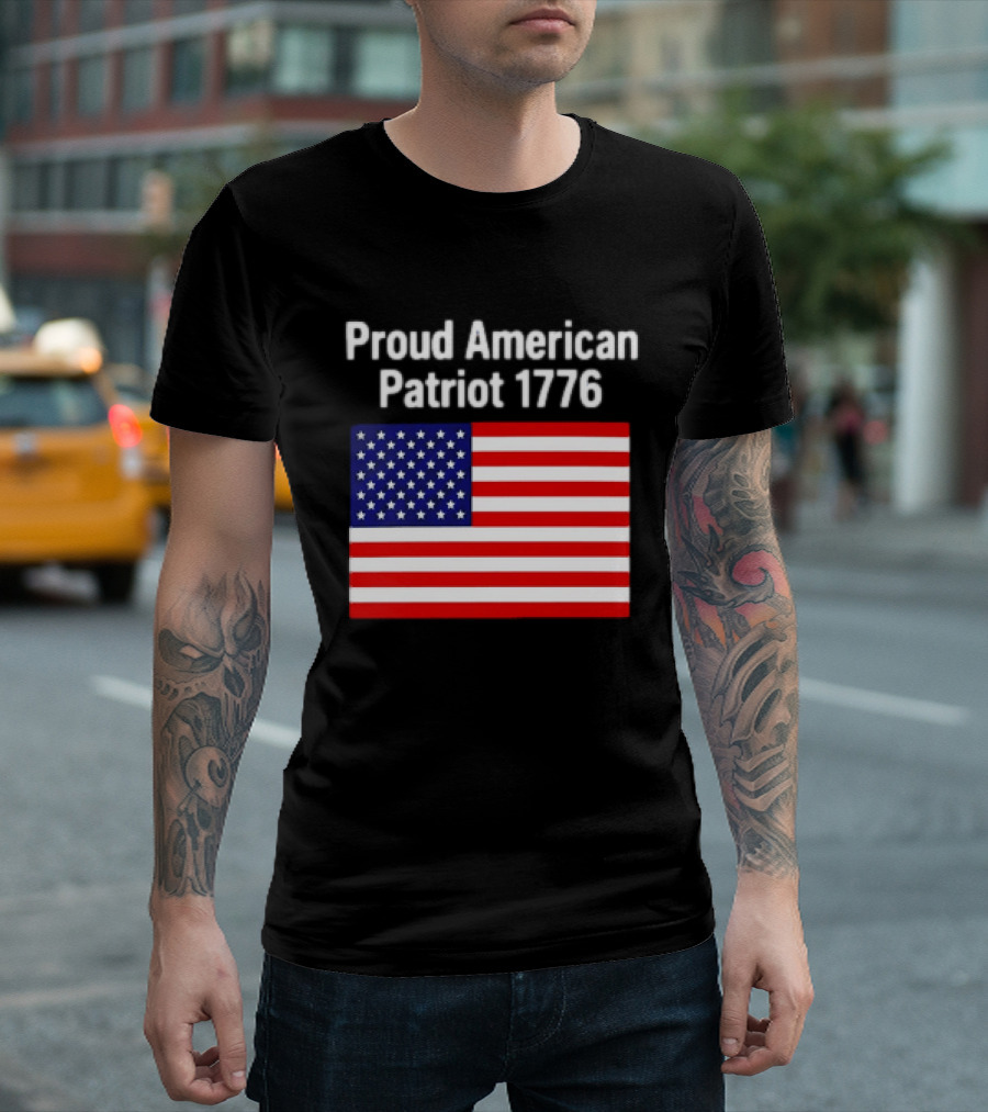Proud American Patriot 1776 USA Flag T-Shirt