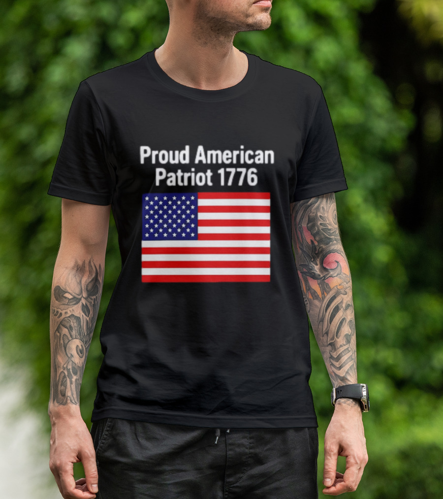 Proud American Patriot 1776 USA Flag T-Shirt