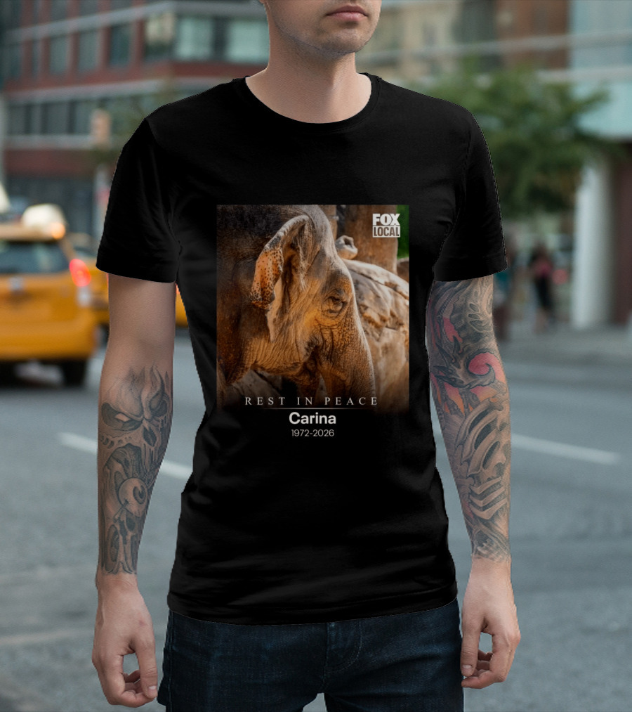 Rest In Peace Carina 1972 2026 Elephant Fox Local Memorial T-Shirt