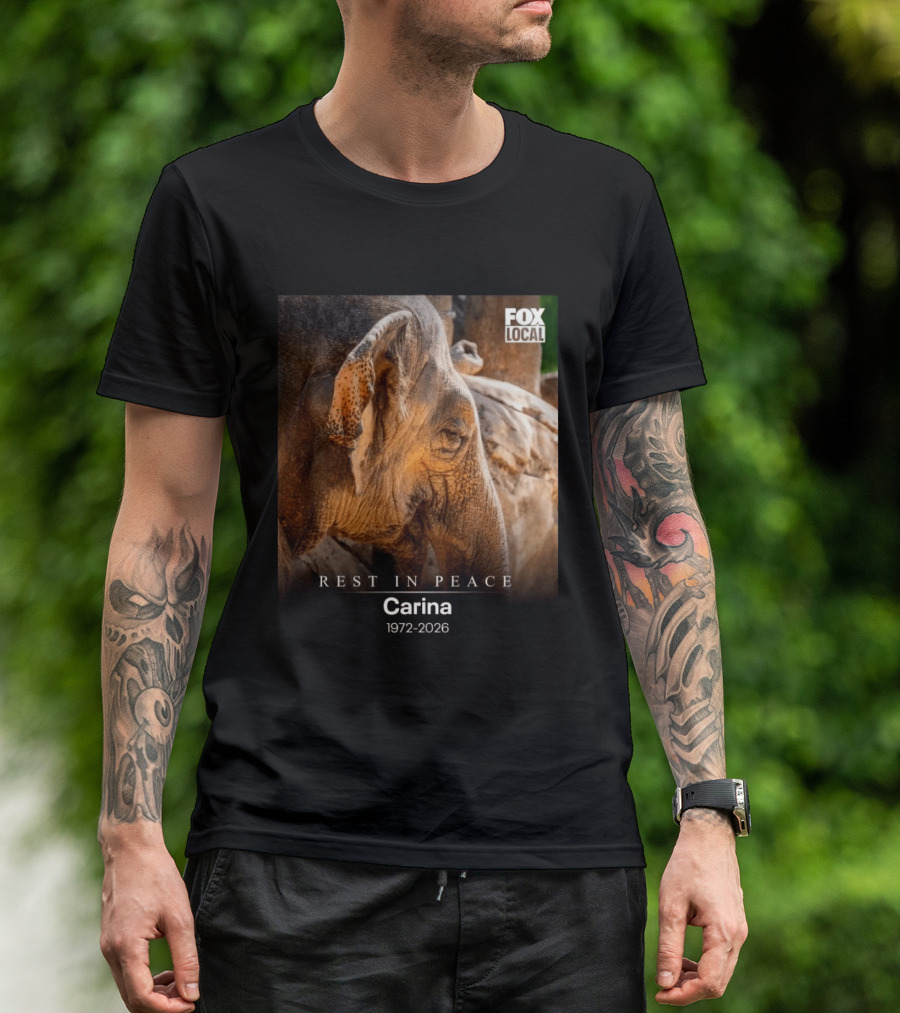 Rest In Peace Carina 1972 2026 Elephant Fox Local Memorial T-Shirt
