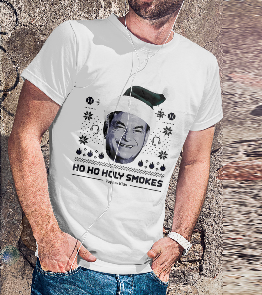 Rick Rizzs Ho Ho Holy Smokes Santa Hat Mariners Rizzsmas In July T-Shirt