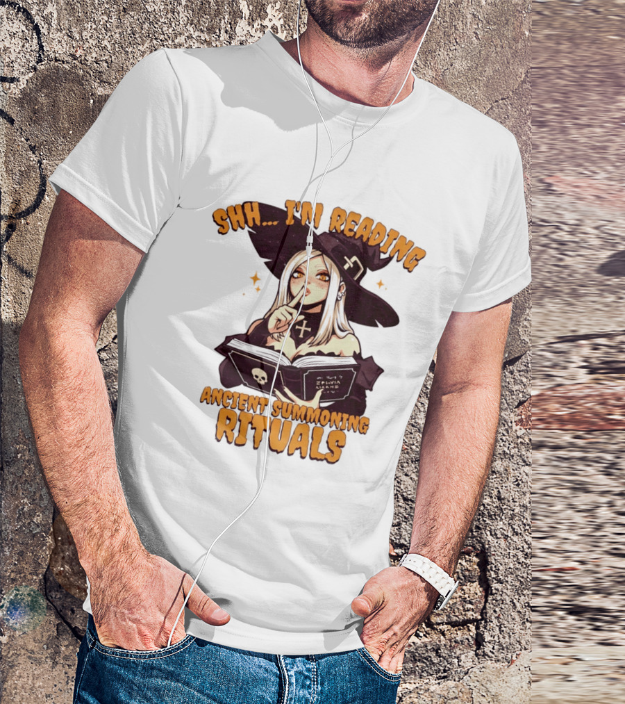 Shh I'm Reading Ancient Summoning Rituals Witch Gothic Spellcaster T-Shirt