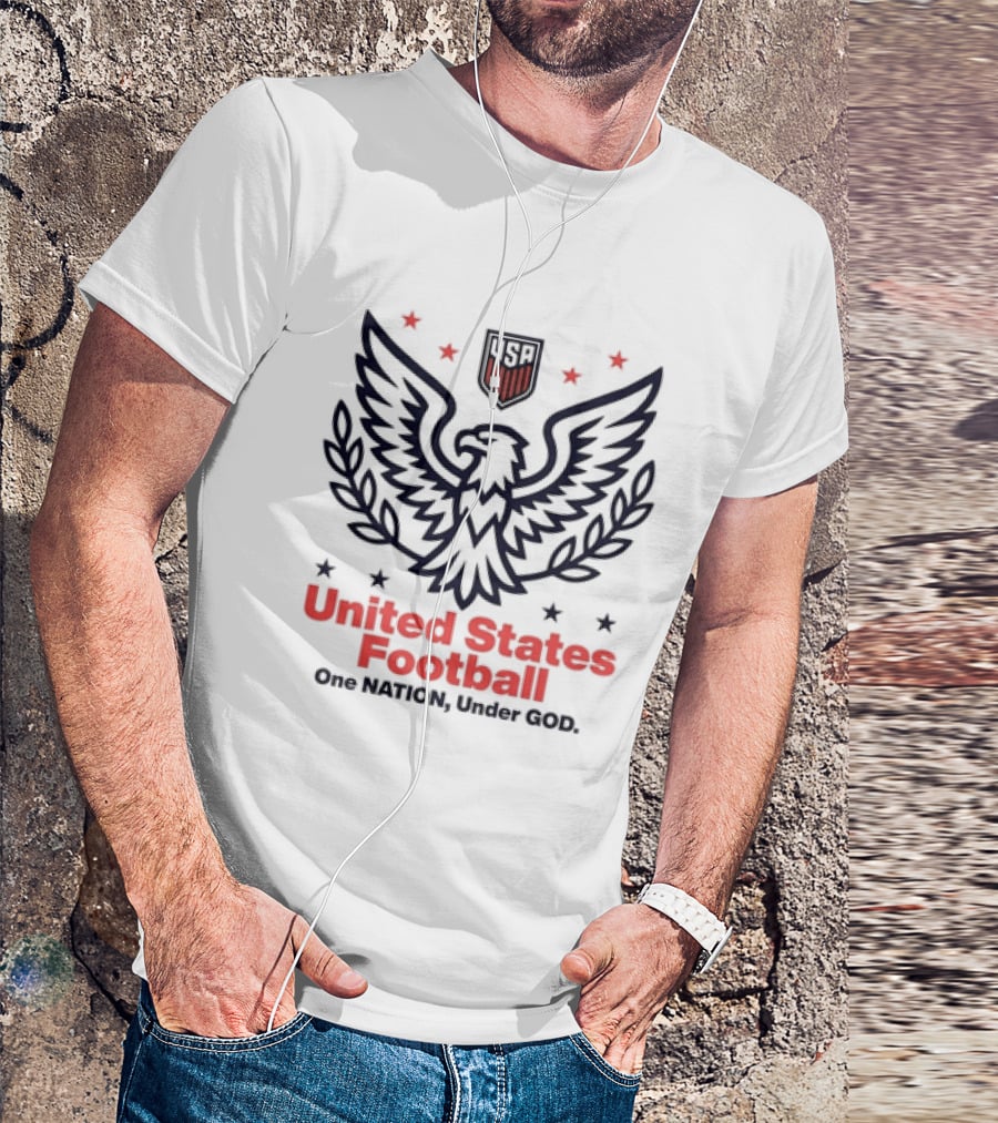 United States Football USA Eagle Emblem One Nation Under God T-Shirt