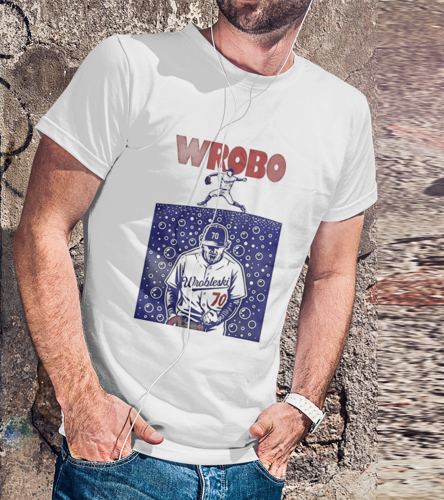 Wrobo Shark Justin Wrobleski Los Angeles Dodgers Baseball T-Shirt