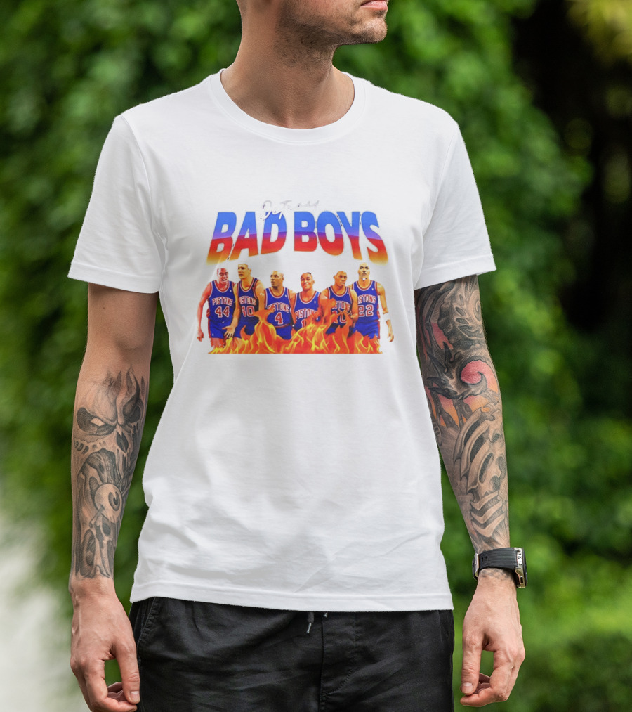 Detroit Bad Boys Rick Mahorn Bill Laimbeer Joe Dumars Isiah Thomas Dennis Rodman John Salley T-Shirt