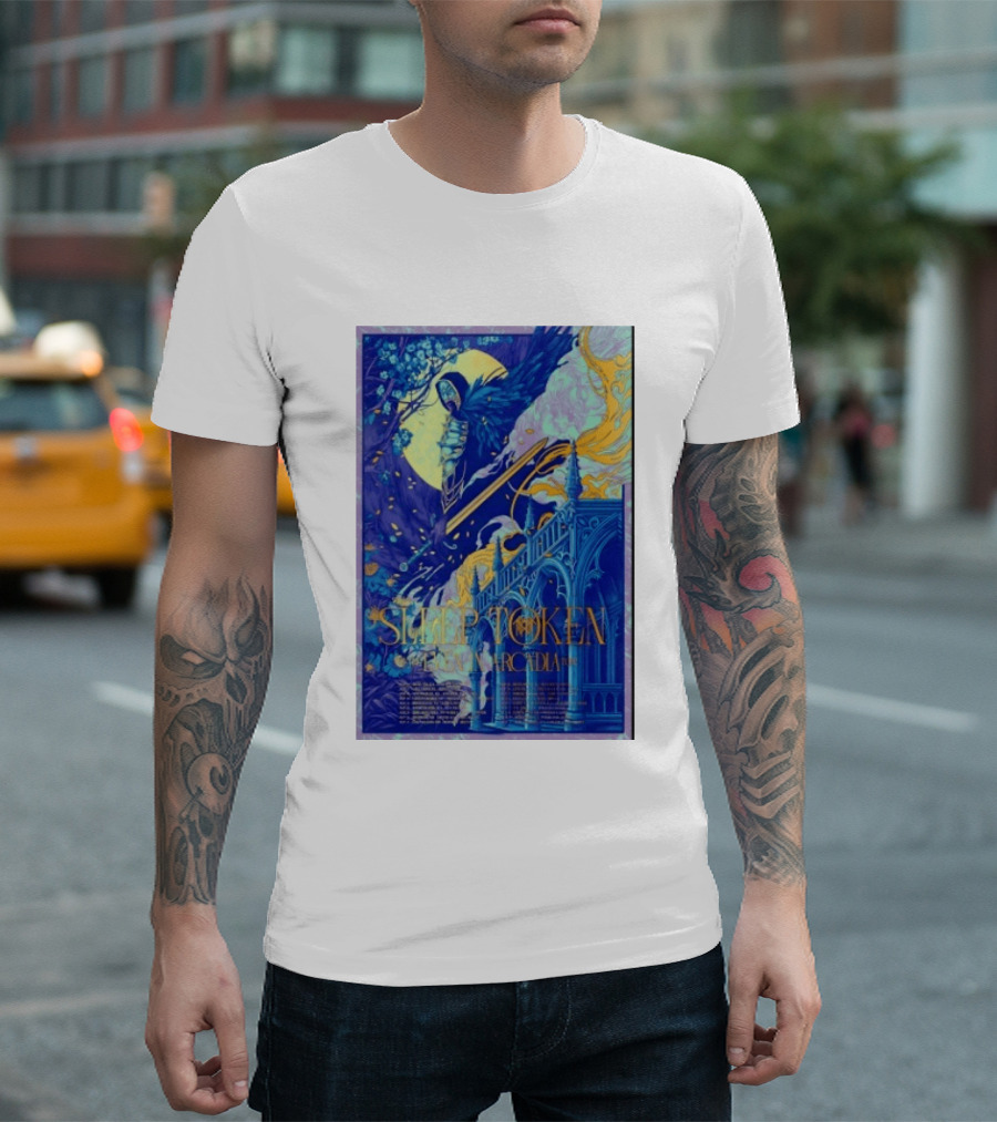 Sleep Token Even In Arcadia Angelic Moonlit Gothic Architecture T-Shirt
