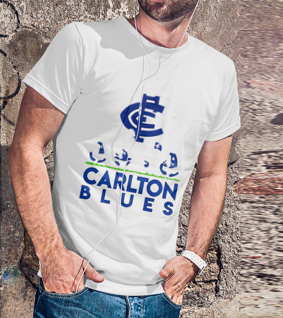 Snoopy Peanuts Characters Carlton Blues AFL Collaboration T-Shirt