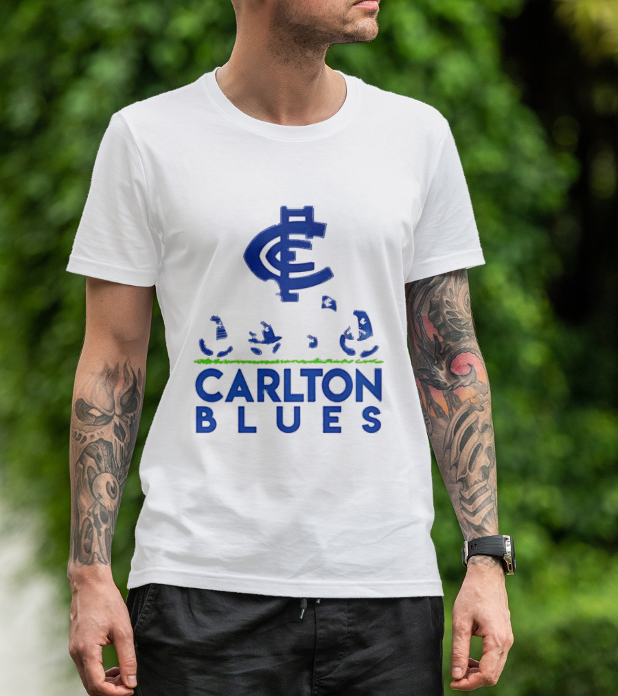 Snoopy Peanuts Characters Carlton Blues AFL Collaboration T-Shirt