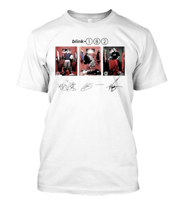 Blink 182 Trio Album Art With Autographs T-Shirt