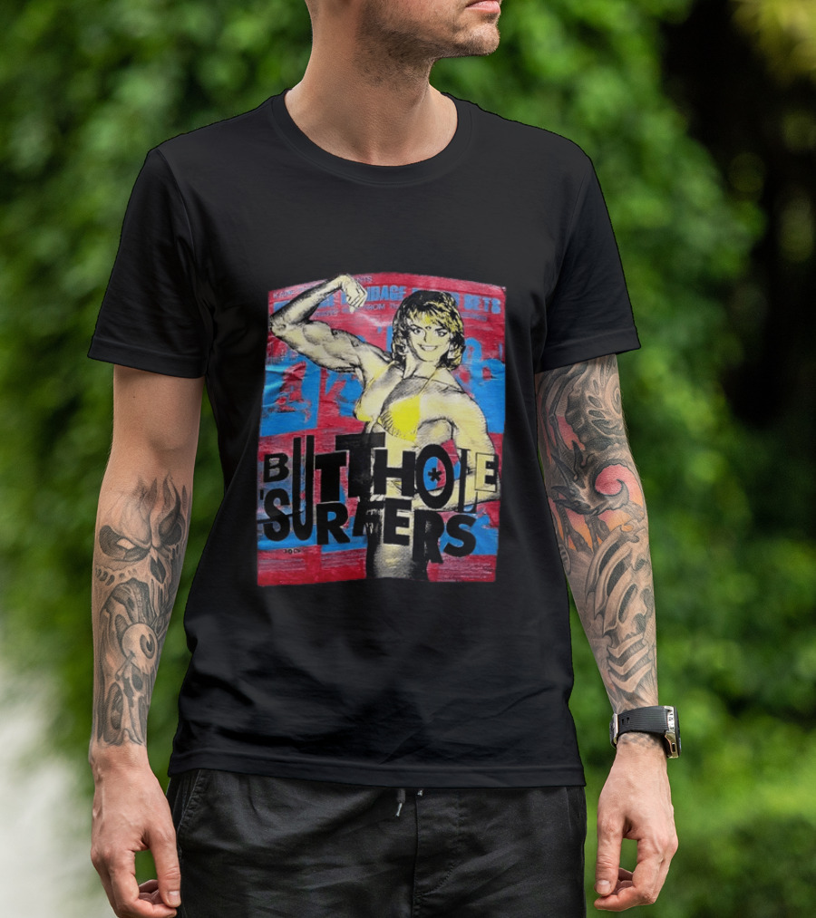 Butthole Surfers Gym Retro Bodybuilder T-Shirt