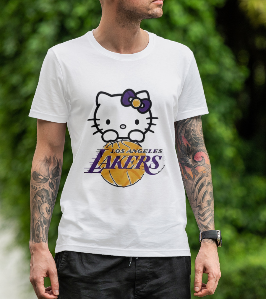 Hello Kitty Los Angeles Lakers Basketball Collaboration T-Shirt