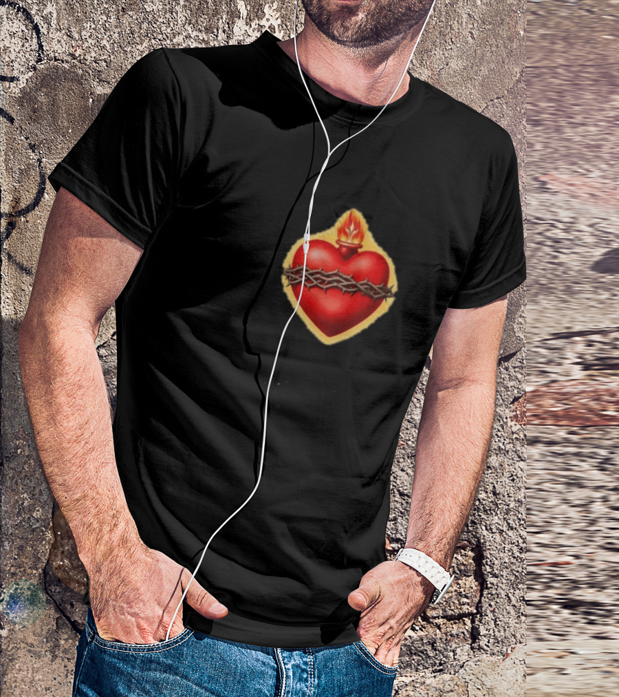 I Love Rosalia Alexa Demie Wear LUX Tour 2026 Sacred Heart Flame Thorn T-Shirt