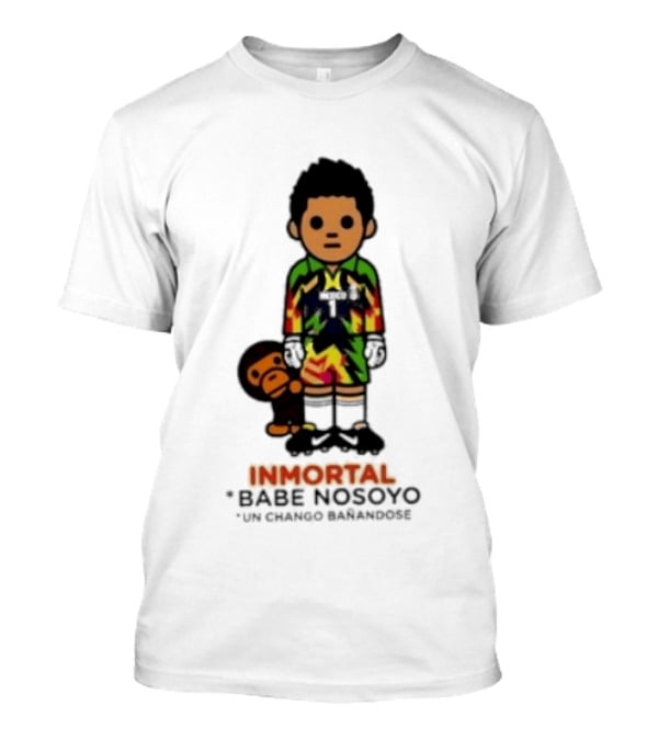 Jorge Campos Inmortal Babe Nosoyo Un Chango Bañandose Colorful Soccer Legend And Monkey T-Shirt