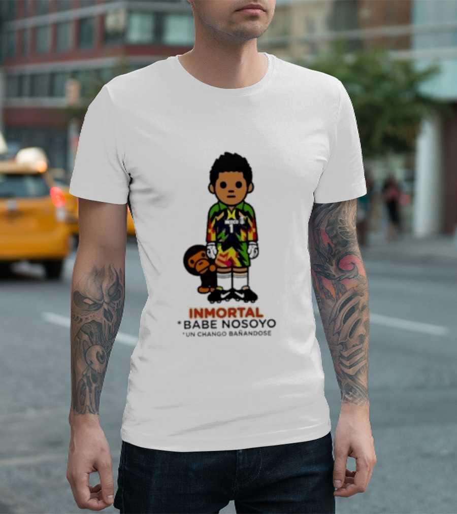 Jorge Campos Inmortal Babe Nosoyo Un Chango Bañandose Colorful Soccer Legend And Monkey T-Shirt