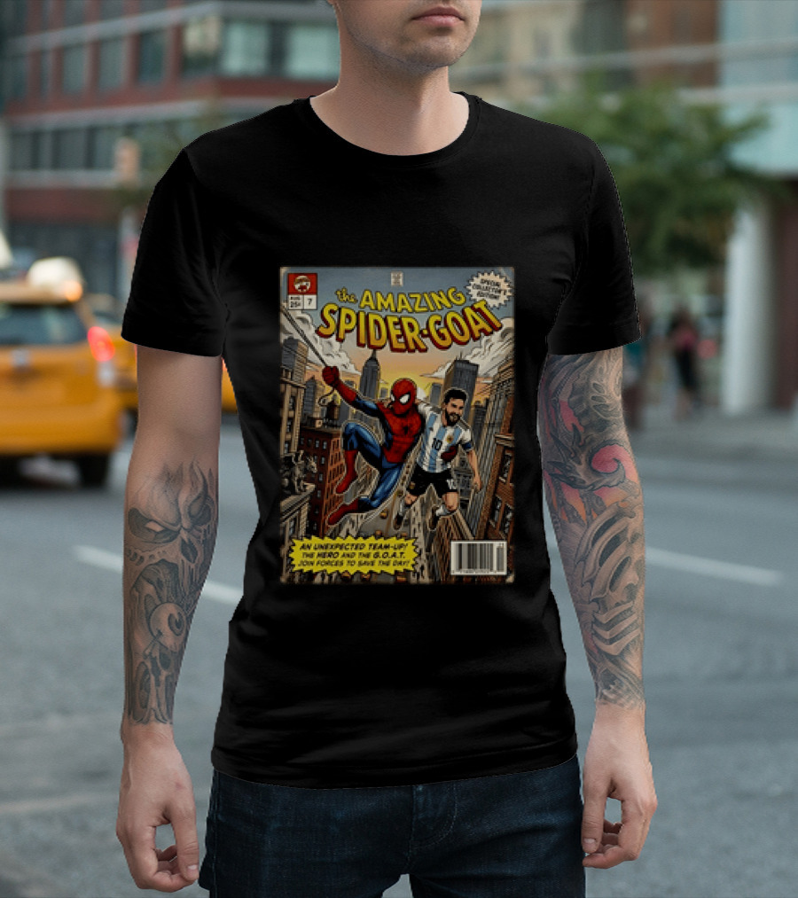 The Amazing Spider GOAT Lionel Messi Argentina National Team Spider Man Comic Edition T-Shirt