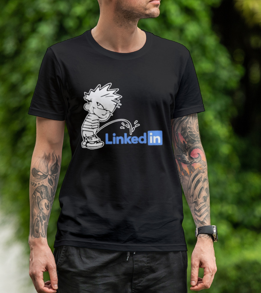 Calvin Pissing LinkedIn T-Shirt