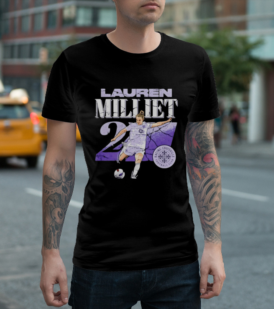 Lauren Milliet Racing Louisville FC 26 Soccer Player T-Shirt