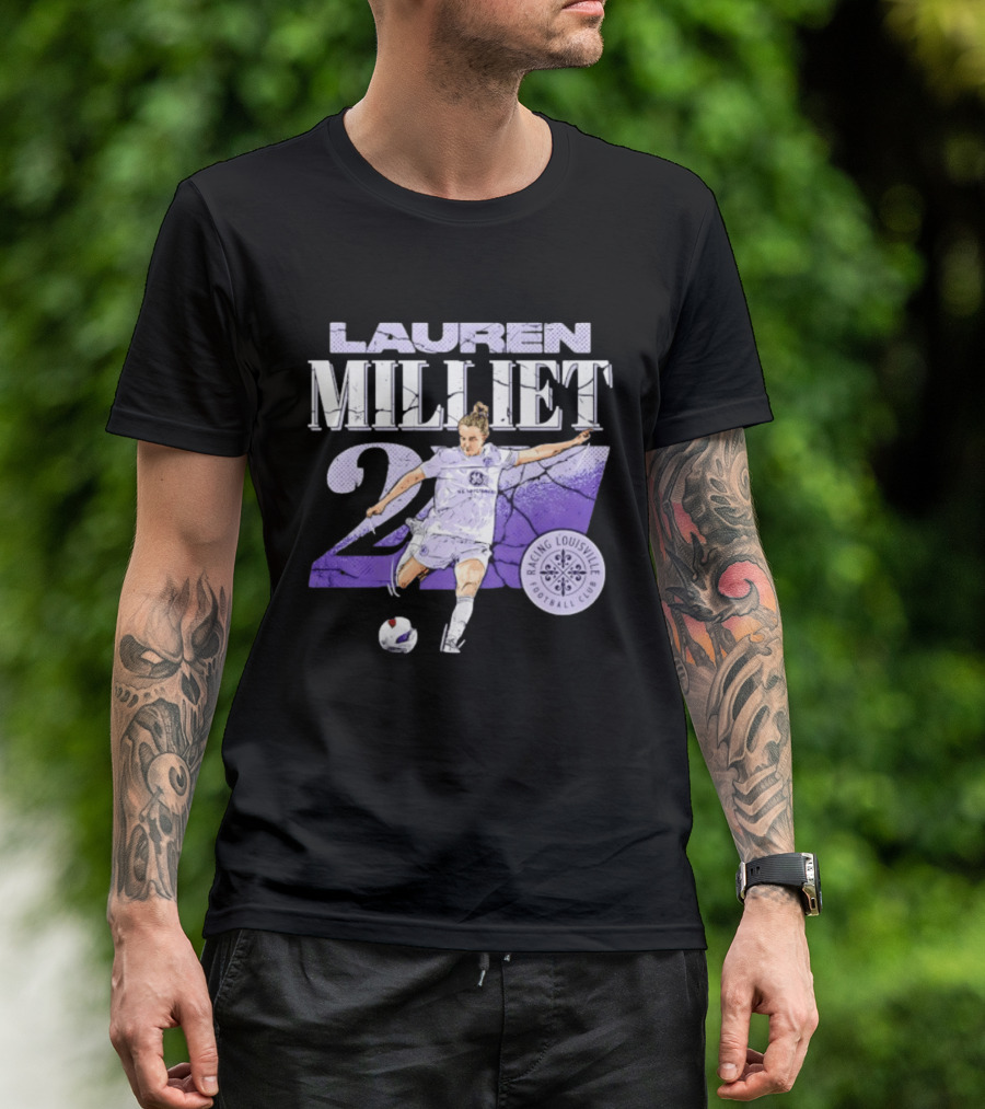 Lauren Milliet Racing Louisville FC 26 Soccer Player T-Shirt