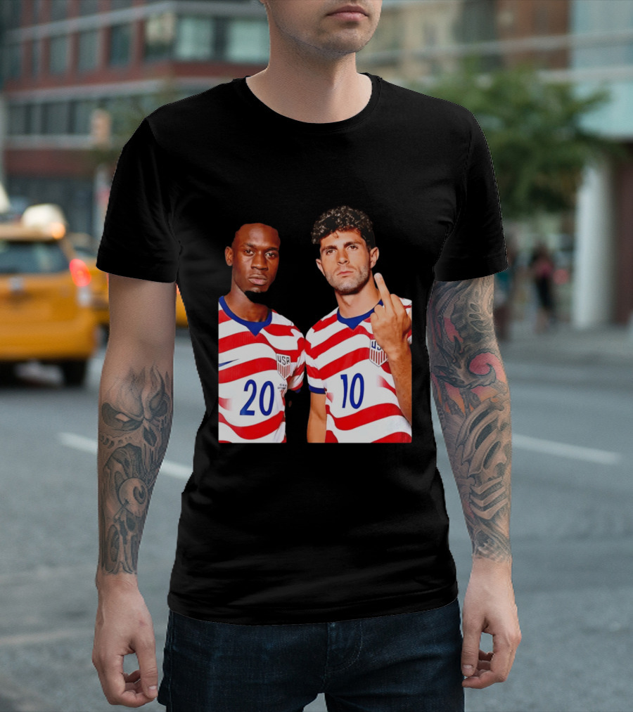 Christian Pulisic Folarin Balogun USMNT Soccer Iconic Gesture T-Shirt
