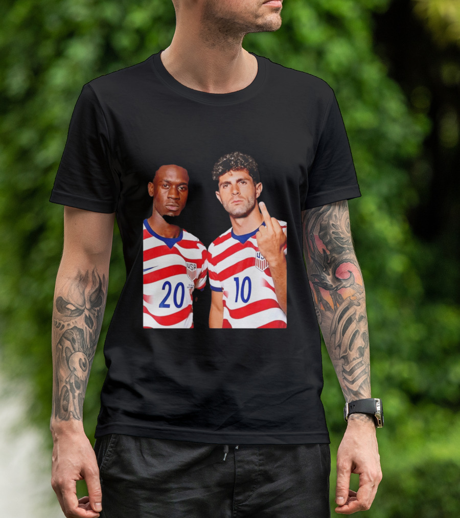 Christian Pulisic Folarin Balogun USMNT Soccer Iconic Gesture T-Shirt