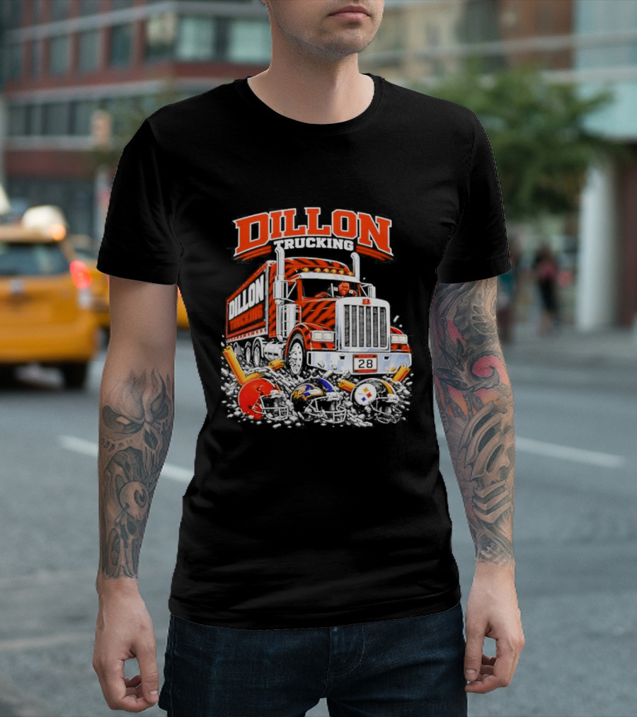 Corey Dillon Cincinnati Bengals Dillon Trucking Football Truck T-Shirt