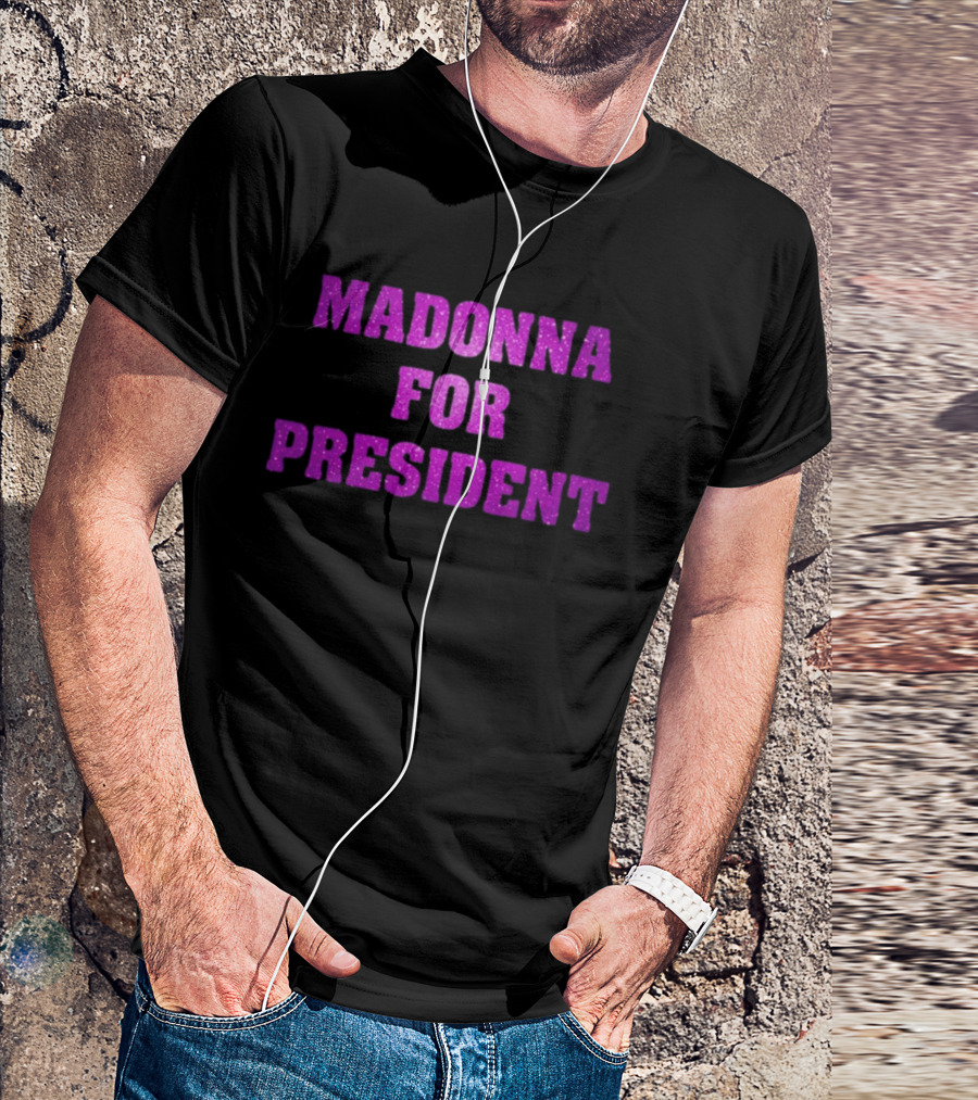Madonna For President Glitter Purple T-Shirt