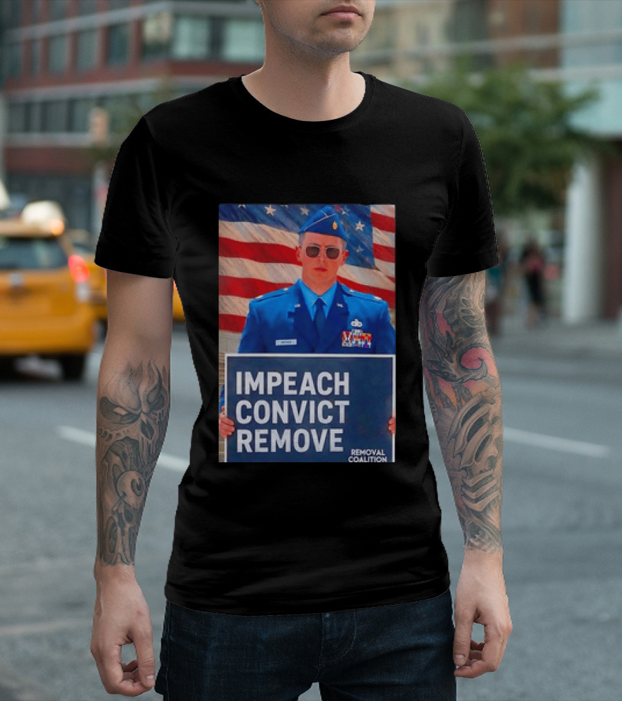 Impeach Convict Remove Major Jason Watson Sign With American Flag T-Shirt